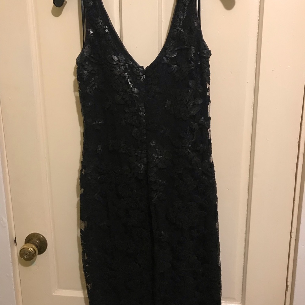 Black sequined and lace Ralph Lauren evening cocktail dress